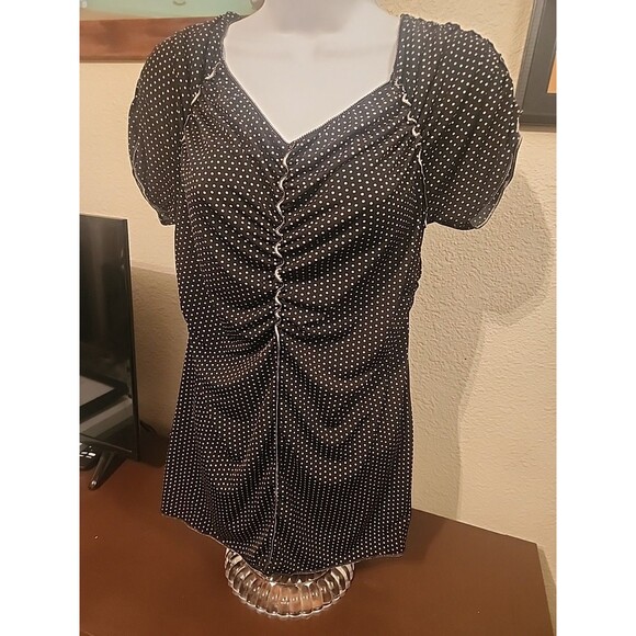 Max Studio Tops - Max Studio Chic! Black Polka Dot Blouse - Women's Size M - Classic Workwear